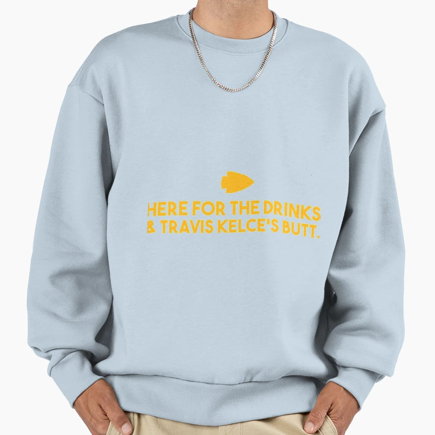 Here Drinks And TK T Shirthere T-Shirt - Minimalist Print for Adults - T-Shirt, Sweatshirt, Hoodie