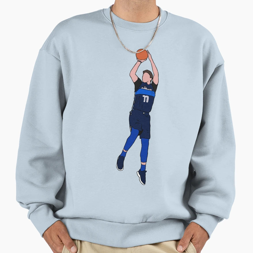 Luka Doncic Fadeaway Sweatshirt - Fun Novelty Design for Adults - T-Shirt, Sweatshirt, Hoodie