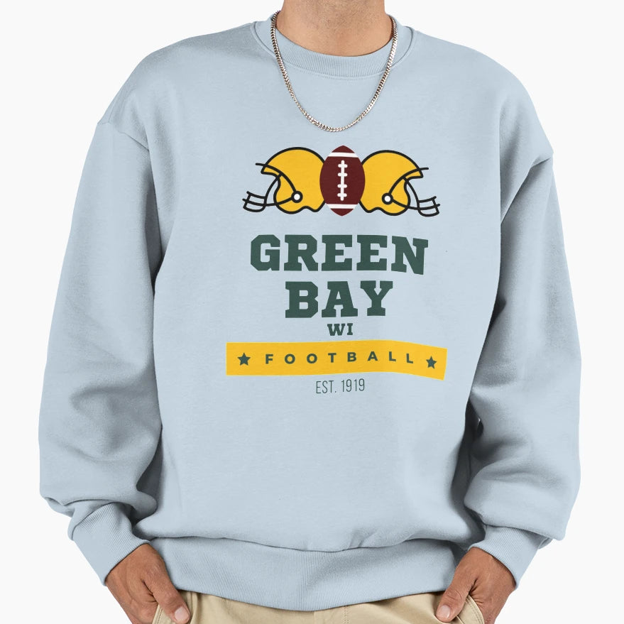 Green Bay Wisconsin Football Sweatshirt - Casual Everyday Wear Men Women - T-Shirt, Sweatshirt, Hoodie