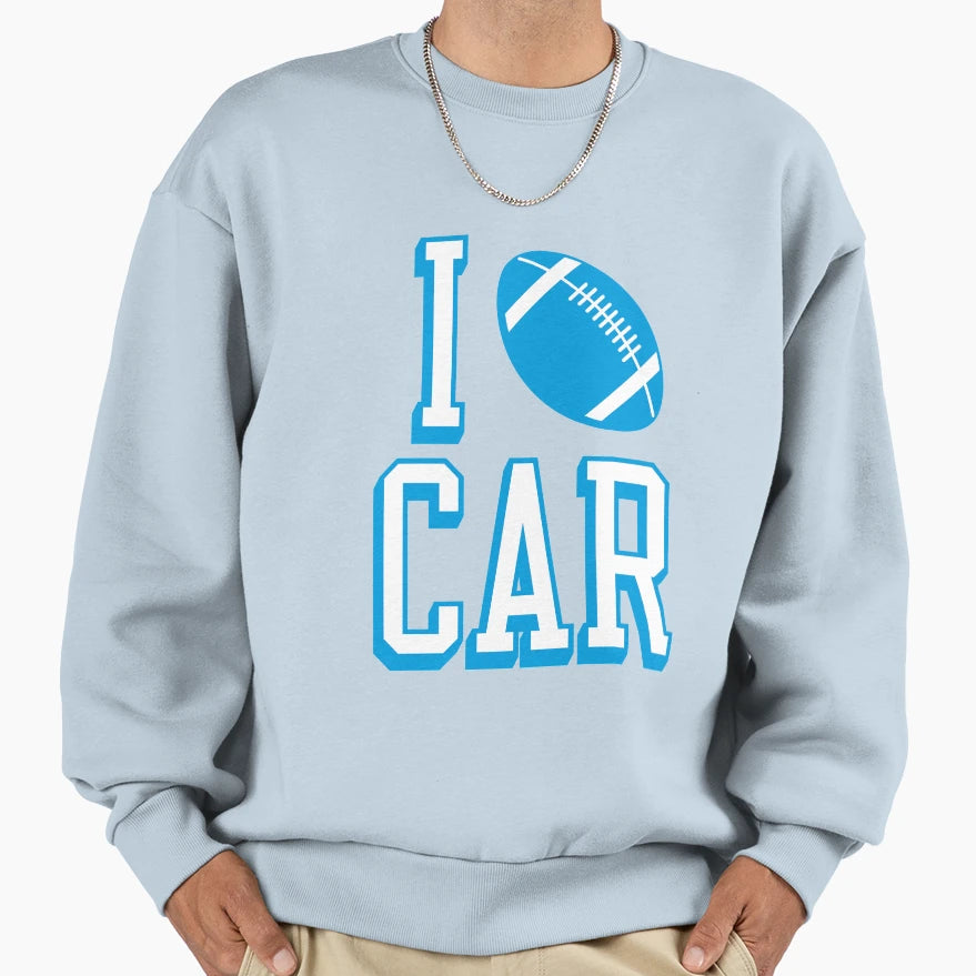 I Love Car Football Sweatshirt - Trendy Graphic Unisex - T-Shirt, Sweatshirt, Hoodie