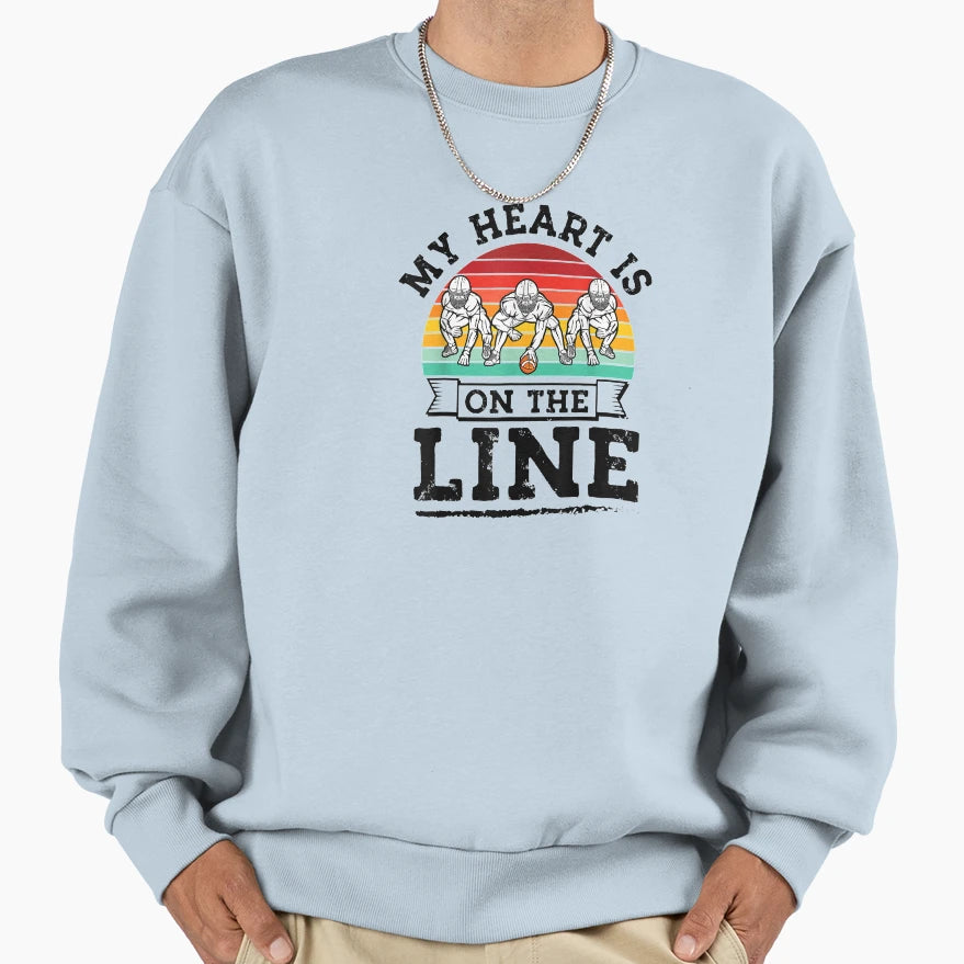 My Heart Is Line Offensive Lineman Sweatshirt - Unique Graphic Unisex - T-Shirt, Sweatshirt, Hoodie