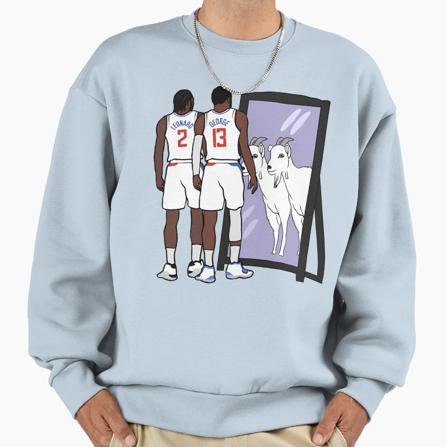 Kawhi Leonard And Paul George Mirror Sweatshirt - Minimalist Print Unisex - T-Shirt, Sweatshirt, Hoodie