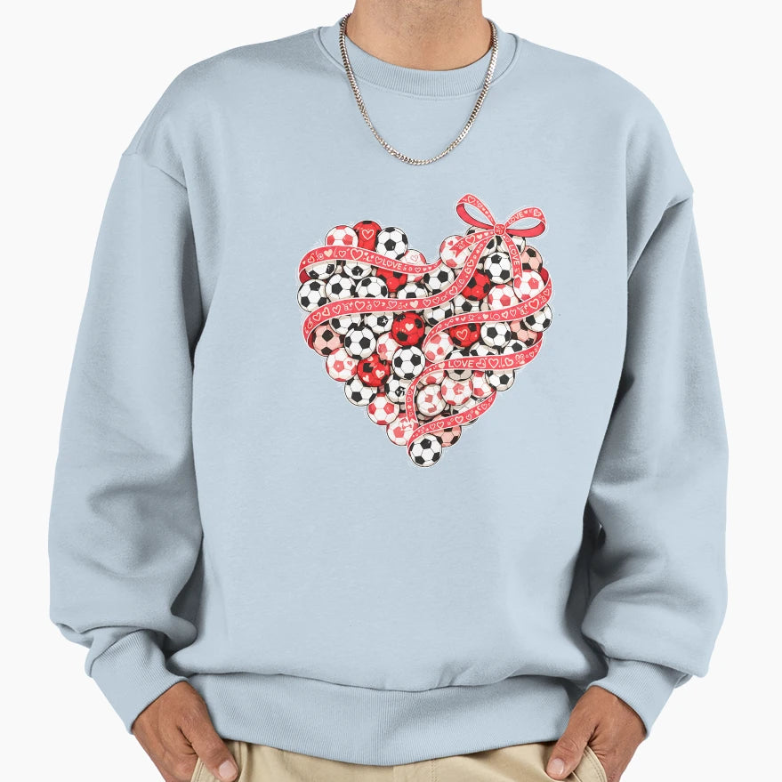 Soccer Heart Valentines Day Sweatshirt - Aesthetic Graphic for Adults - T-Shirt, Sweatshirt, Hoodie
