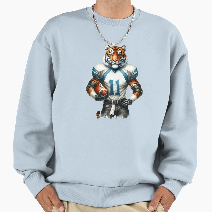 Tiger Amarican Football Sweatshirt - Casual Everyday Wear Unisex - T-Shirt, Sweatshirt, Hoodie