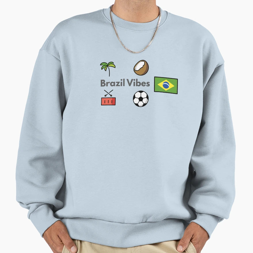 Brazil Vibes Tropical Football Sweatshirt - Novelty Apparel for Adults - T-Shirt, Sweatshirt, Hoodie
