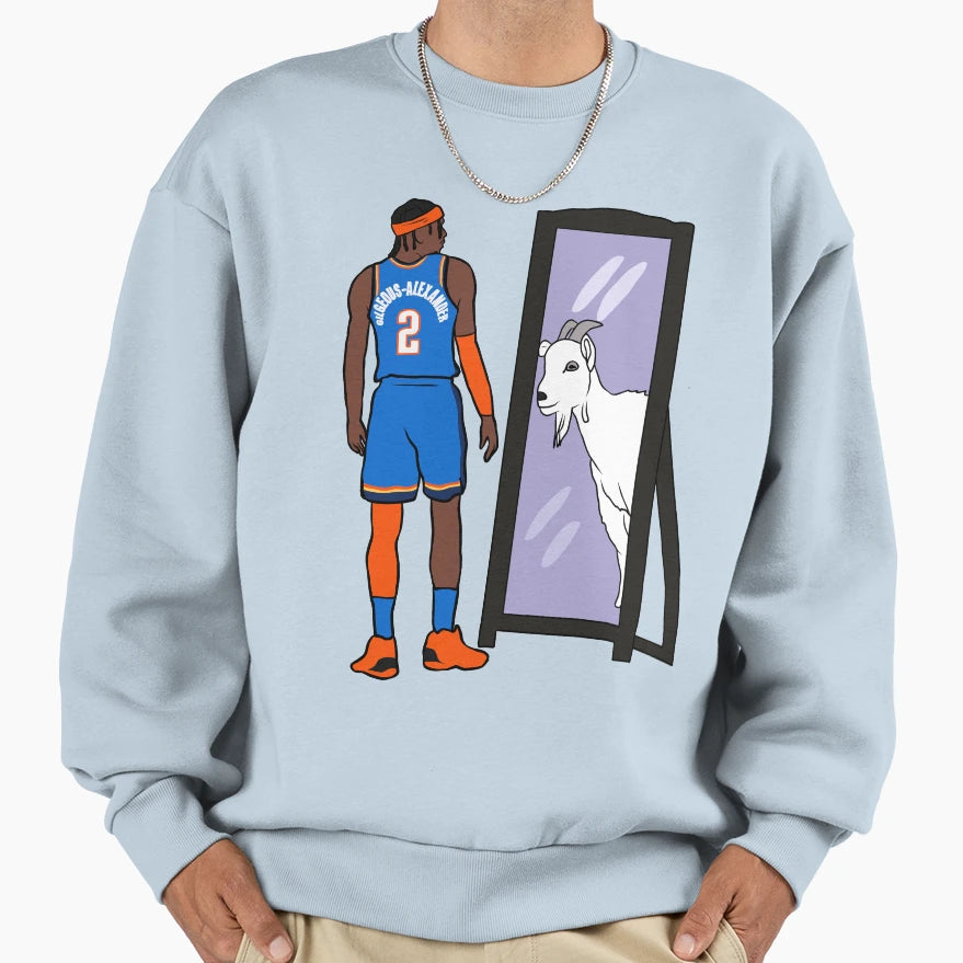 Shai Gilgeous Alexander Mirror Goat Sweatshirt - Trendy Graphic Men Women - T-Shirt, Sweatshirt, Hoodie