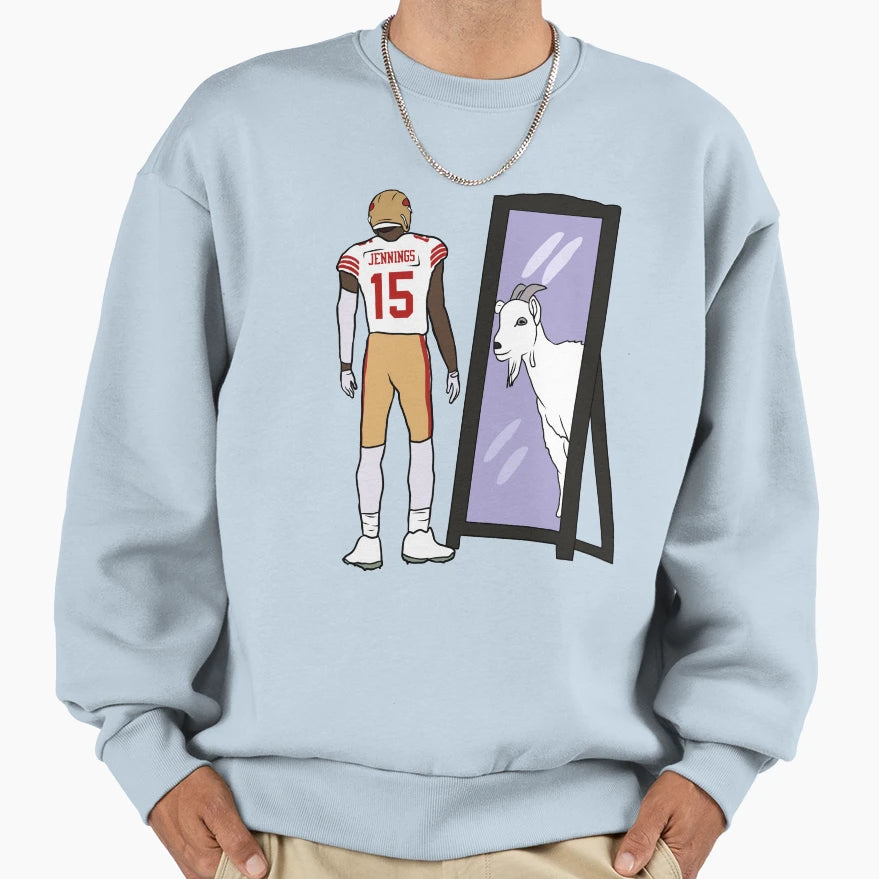 Jauan Jennings Mirror Goat Sweatshirt - Casual Everyday Wear for Adults - T-Shirt, Sweatshirt, Hoodie