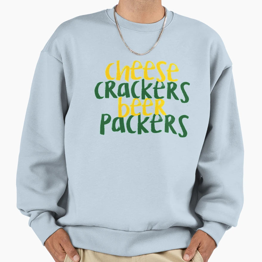Cheese Crackers Beer Packers Sweatshirt - Minimalist Print Men Women - T-Shirt, Sweatshirt, Hoodie