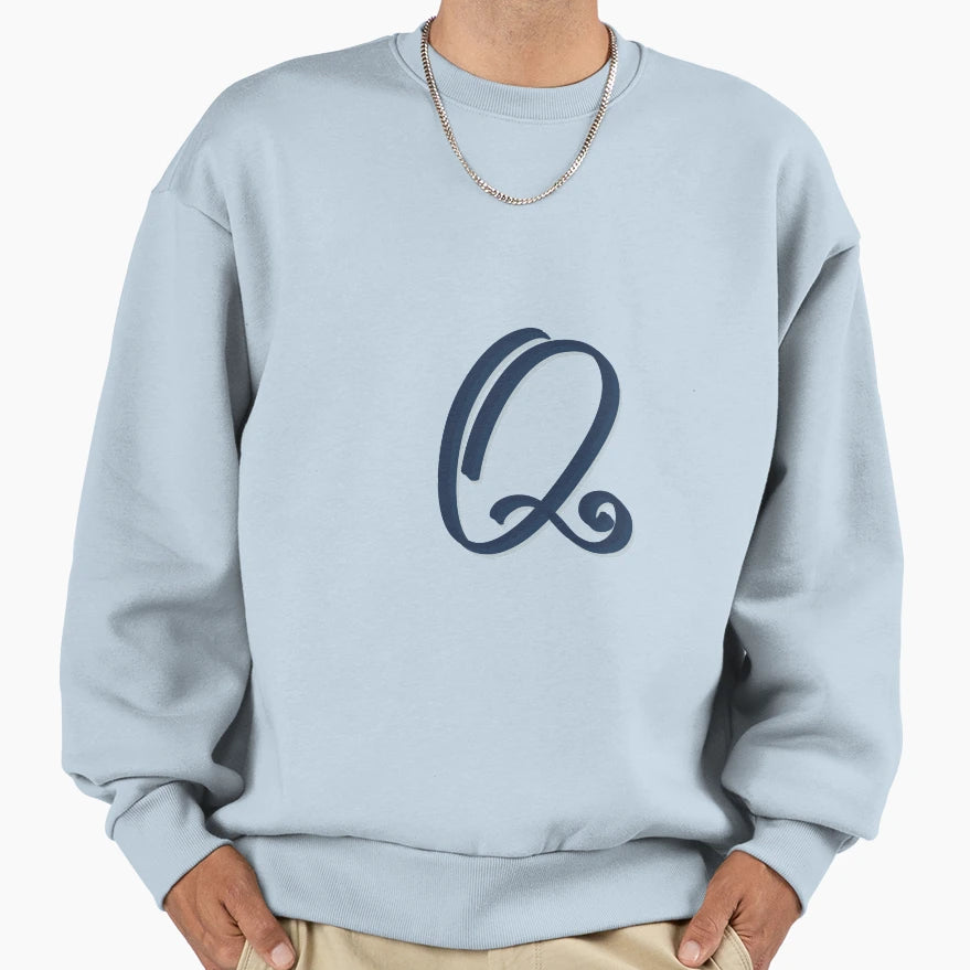 Q Creative Monogram Scripted Sweatshirt - Trendy Graphic for Adults - T-Shirt, Sweatshirt, Hoodie
