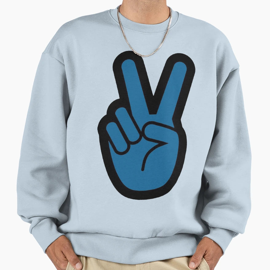 Blue Peace Sign Sweatshirt - Custom Art Print for Adults - T-Shirt, Sweatshirt, Hoodie