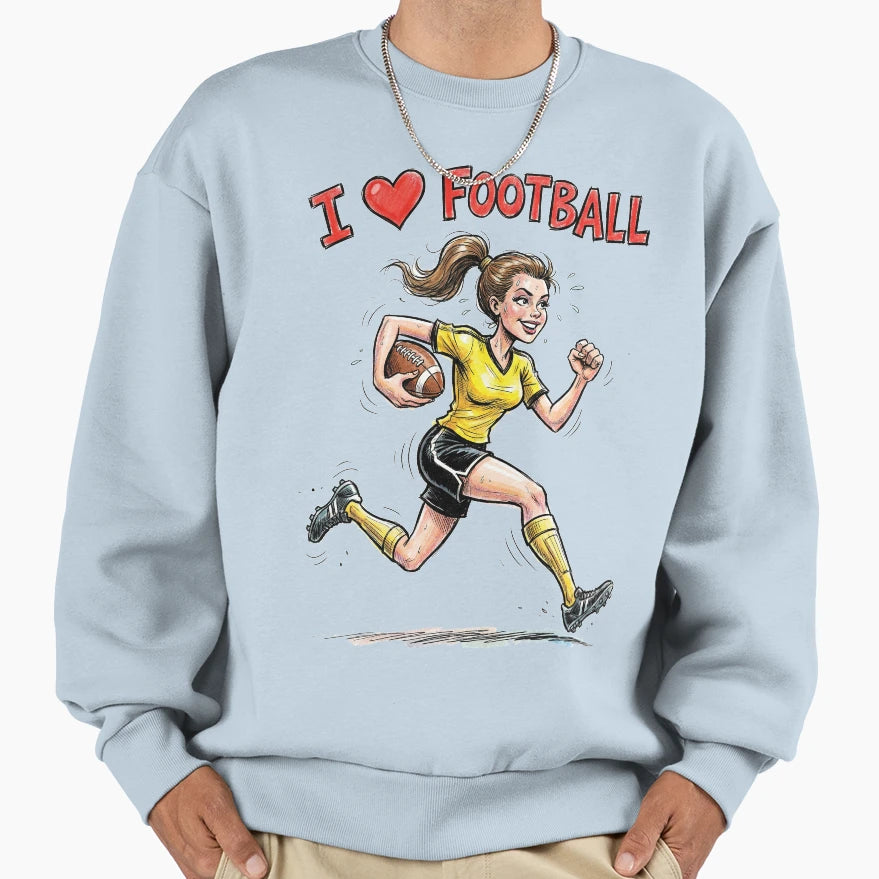 I Football Sweatshirt - Fun Novelty Design for Adults - T-Shirt, Sweatshirt, Hoodie