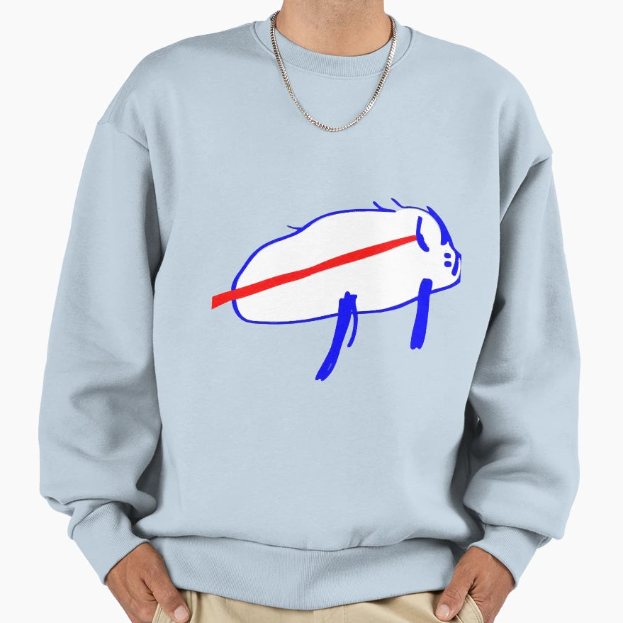 JA Bills Potato Drawing White Sweatshirt - Minimalist Print for Adults - T-Shirt, Sweatshirt, Hoodie