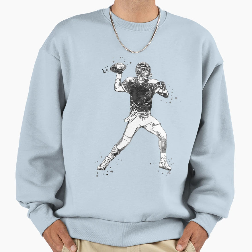American Football Player Sweatshirt - Custom Art Print Men Women - T-Shirt, Sweatshirt, Hoodie