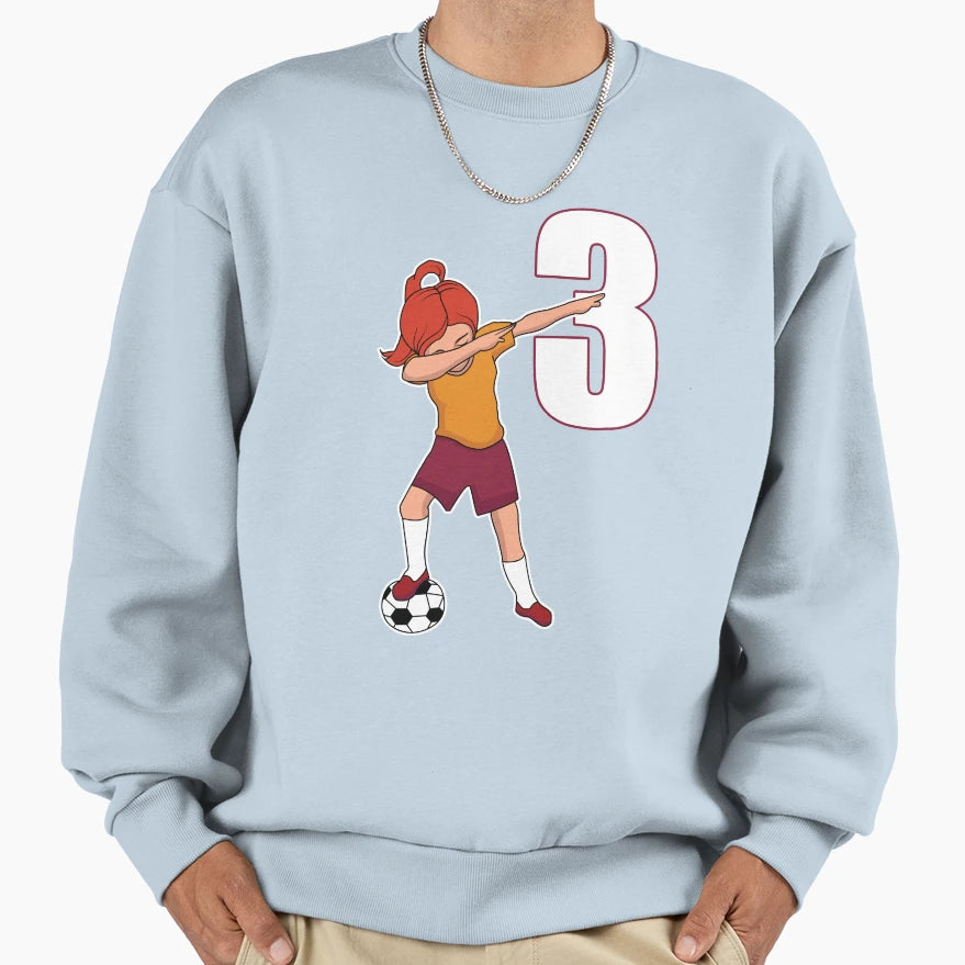 Awesome Soccer Player Number 3 Sweatshirt - Casual Everyday Wear Unisex - T-Shirt, Sweatshirt, Hoodie