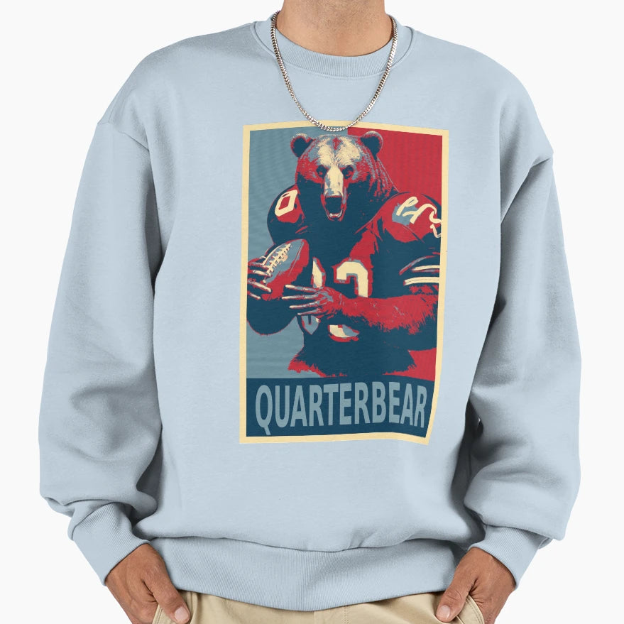 Quarterbear Bear Quarterback Sweatshirt - Unique Graphic Men Women - T-Shirt, Sweatshirt, Hoodie