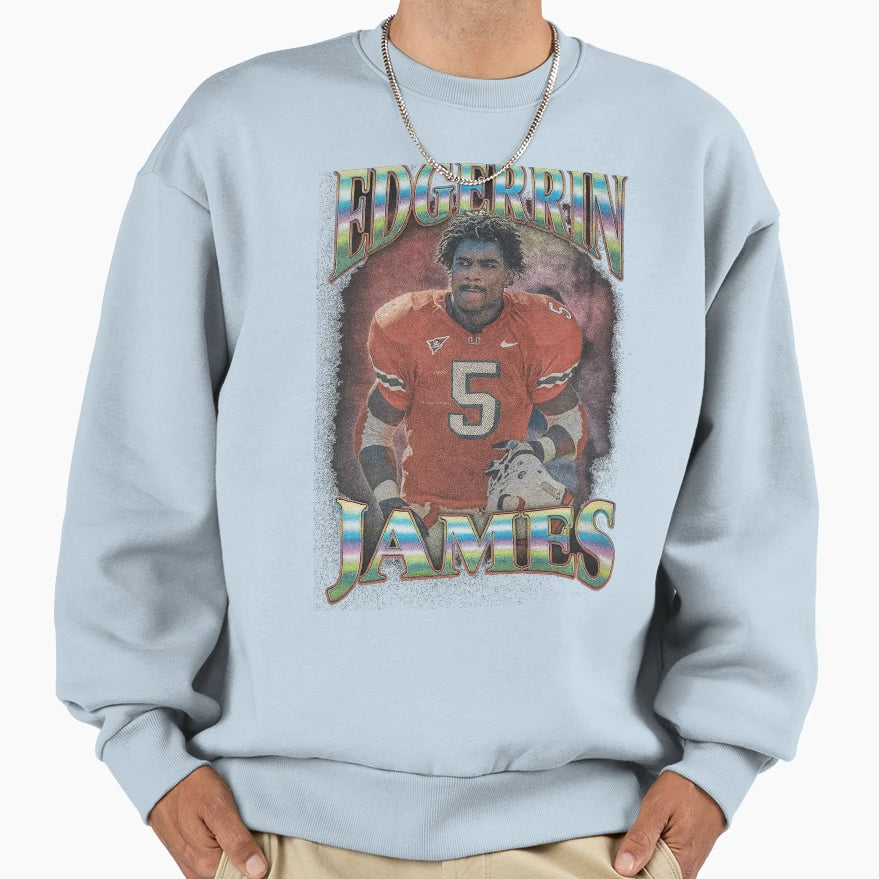 Edgerrin James Miami Hurricanes Sweatshirt - Minimalist Print Men Women - T-Shirt, Sweatshirt, Hoodie