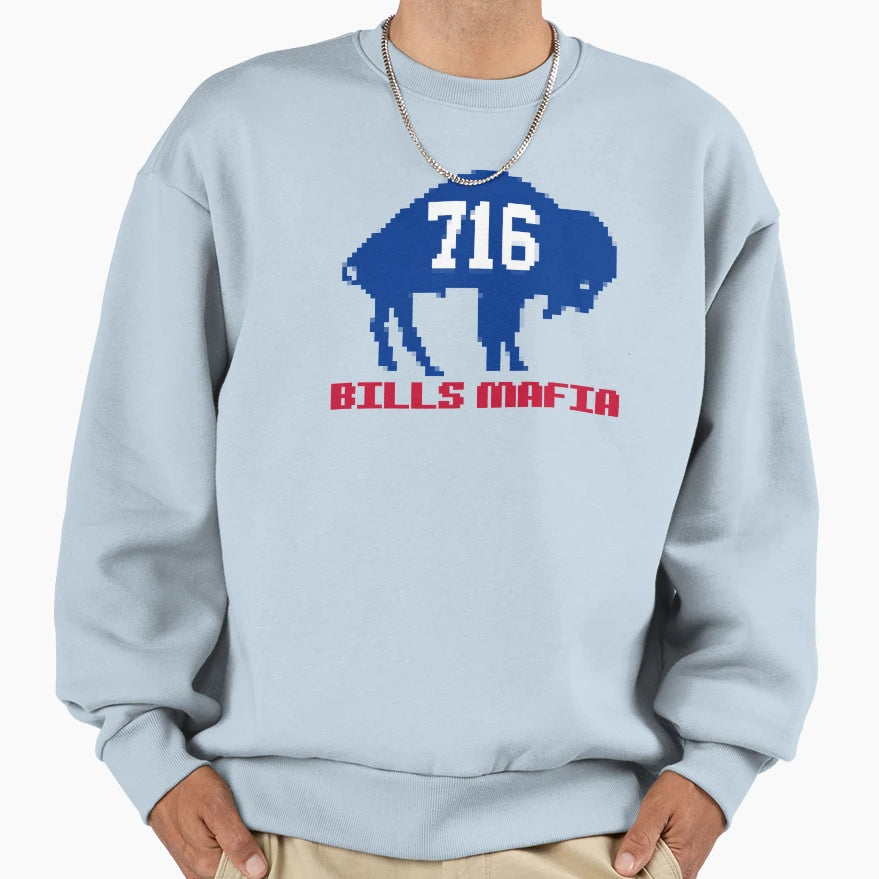 Bills Mafia Pixels 2023 Sweatshirt - Custom Art Print Men Women - T-Shirt, Sweatshirt, Hoodie