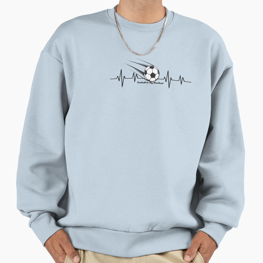 Football Heartbeat Ecg Line Soccer Sweatshirt - Graphic Print Unisex - T-Shirt, Sweatshirt, Hoodie