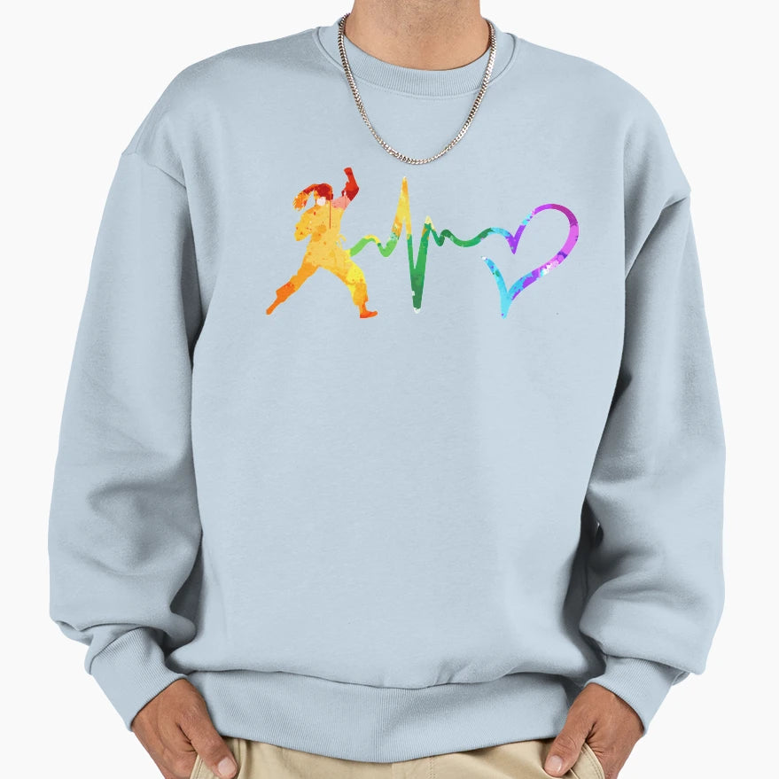 Taekwondo Heartbeat Watercolor Gift T-Shirt - Streetwear Style Men Women - T-Shirt, Sweatshirt, Hoodie