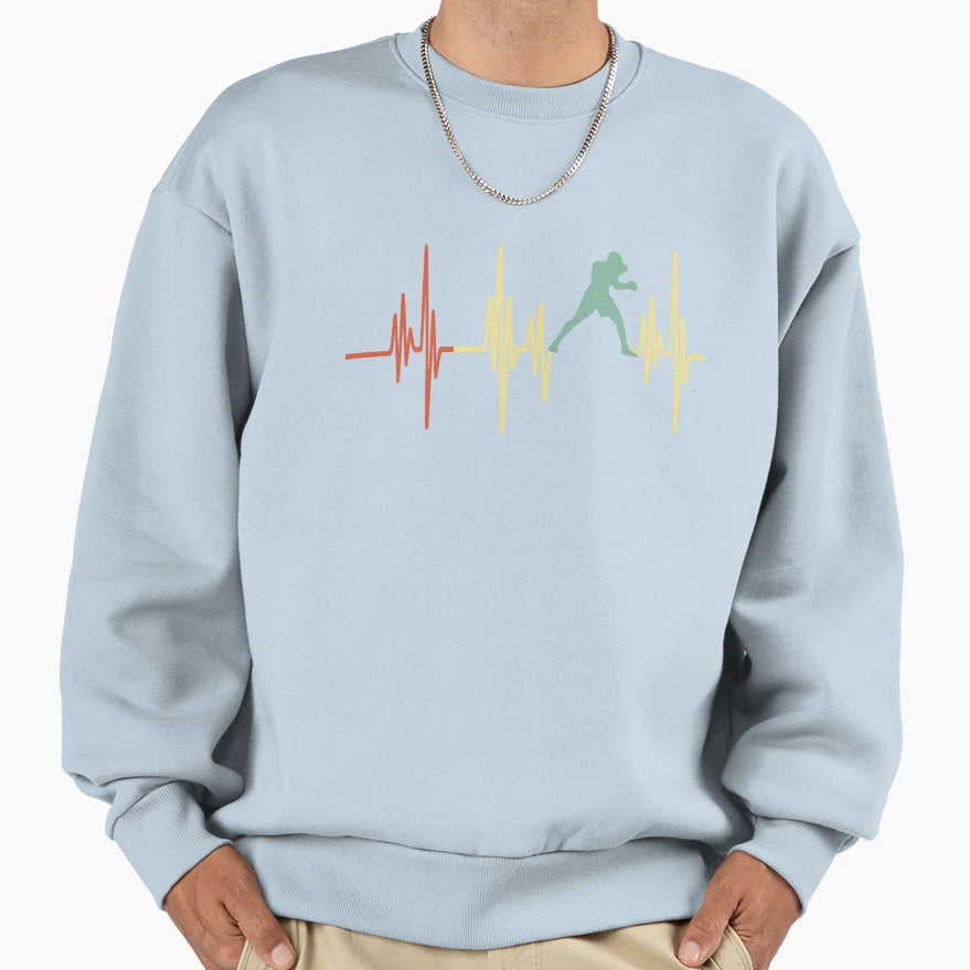 Heart Beating Boxing Sports Lovers Sweatshirt - Minimalist Print Men Women - T-Shirt, Sweatshirt, Hoodie