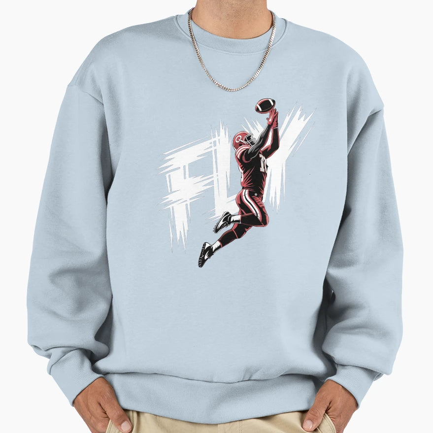 College Football Fly High Catch Sweatshirt - Trendy Graphic for Adults - T-Shirt, Sweatshirt, Hoodie