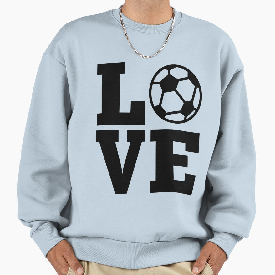 I Love Soccer Black Sweatshirt - Trendy Graphic Men Women - T-Shirt, Sweatshirt, Hoodie