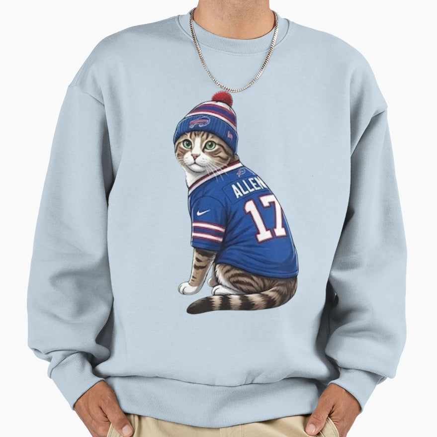 Cat Footlball Sweatshirt - Graphic Print Men Women - T-Shirt, Sweatshirt, Hoodie