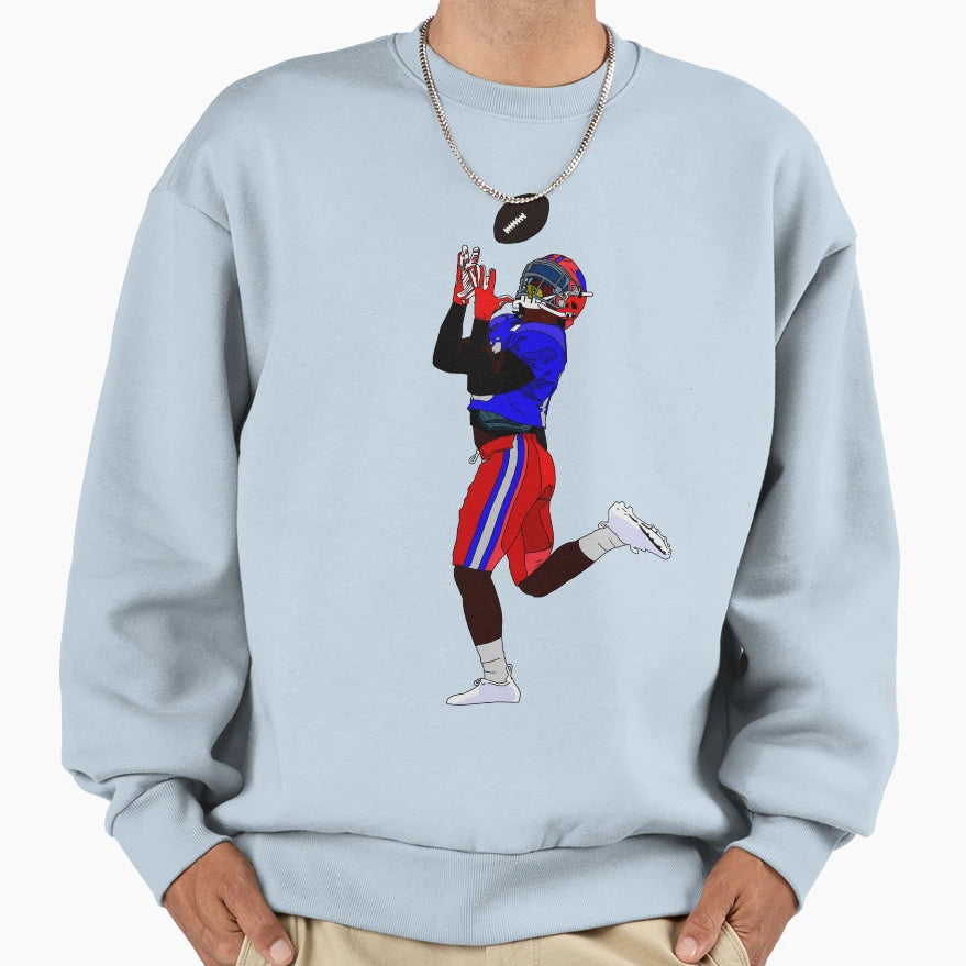 Over Shoulder Football Catch Sweatshirt - Custom Art Print for Adults - T-Shirt, Sweatshirt, Hoodie