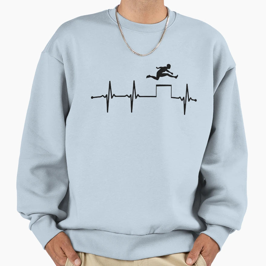 My Hearts Beats Athletics Ecg Athlete Bv Sweatshirt - Trendy Graphic Unisex - T-Shirt, Sweatshirt, Hoodie