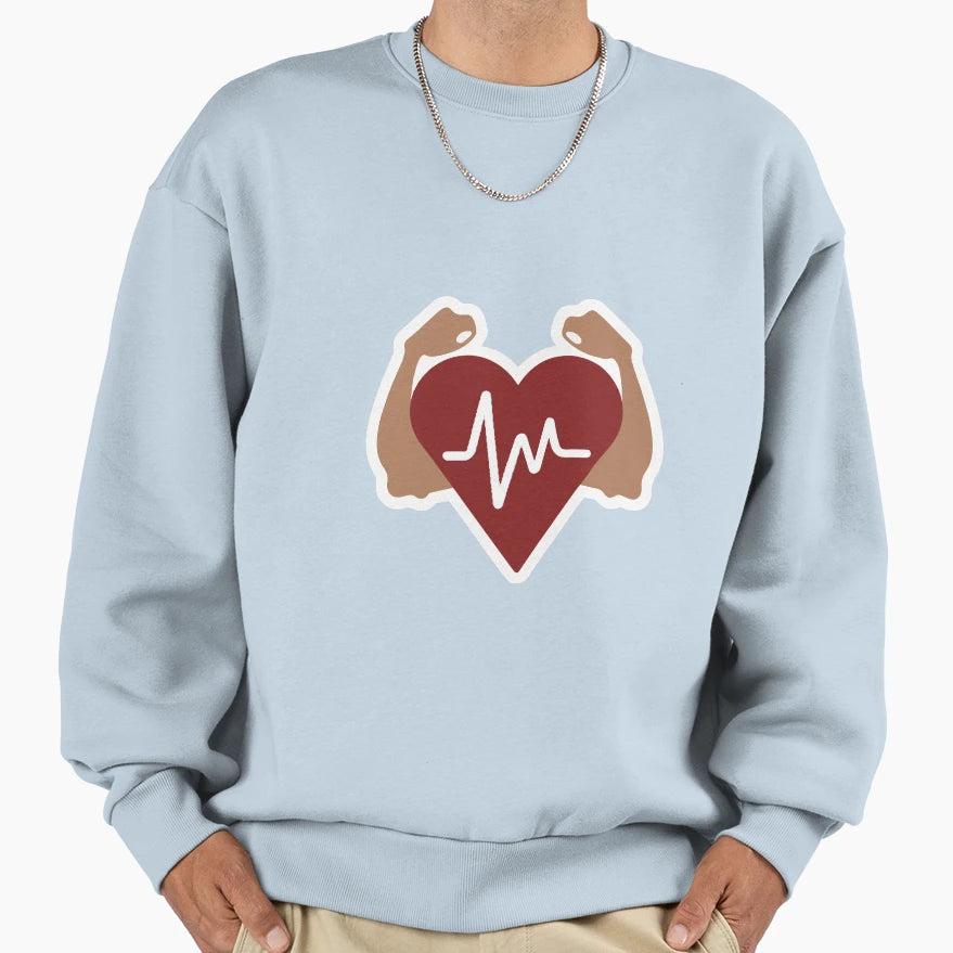 Heartbeat To Bicep Fitness Love Sweatshirt - Minimalist Print for Adults - T-Shirt, Sweatshirt, Hoodie