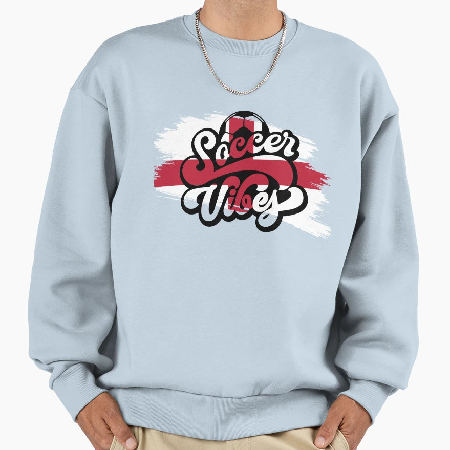 Soccer Vibes England Sweatshirt - Fun Novelty Design Unisex - T-Shirt, Sweatshirt, Hoodie