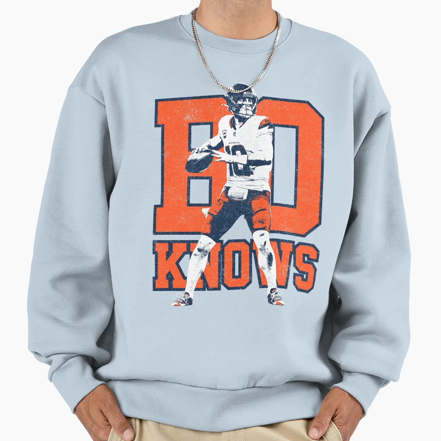 Bo Knows Bo Nix Variant Sweatshirt - Custom Art Print for Adults - T-Shirt, Sweatshirt, Hoodie