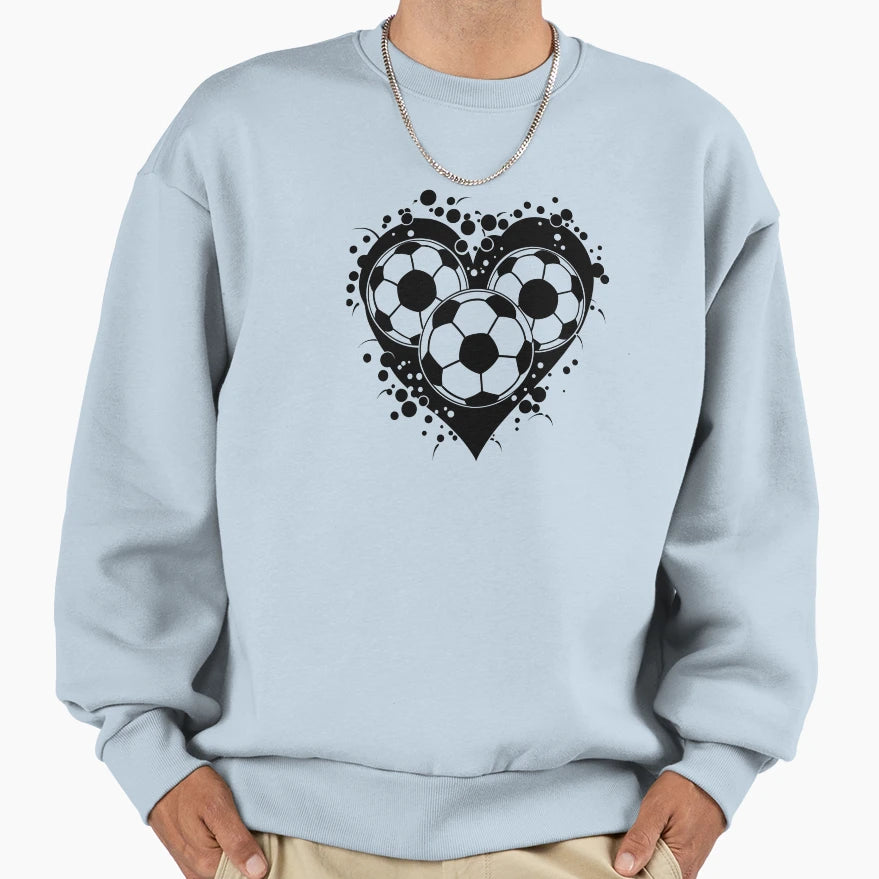 Soccer Heart Sweatshirt - Graphic Print Men Women - T-Shirt, Sweatshirt, Hoodie
