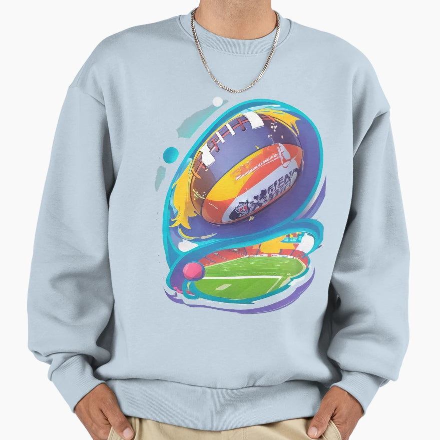Cartoon Touchdown Sweatshirt - Casual Everyday Wear for Adults - T-Shirt, Sweatshirt, Hoodie
