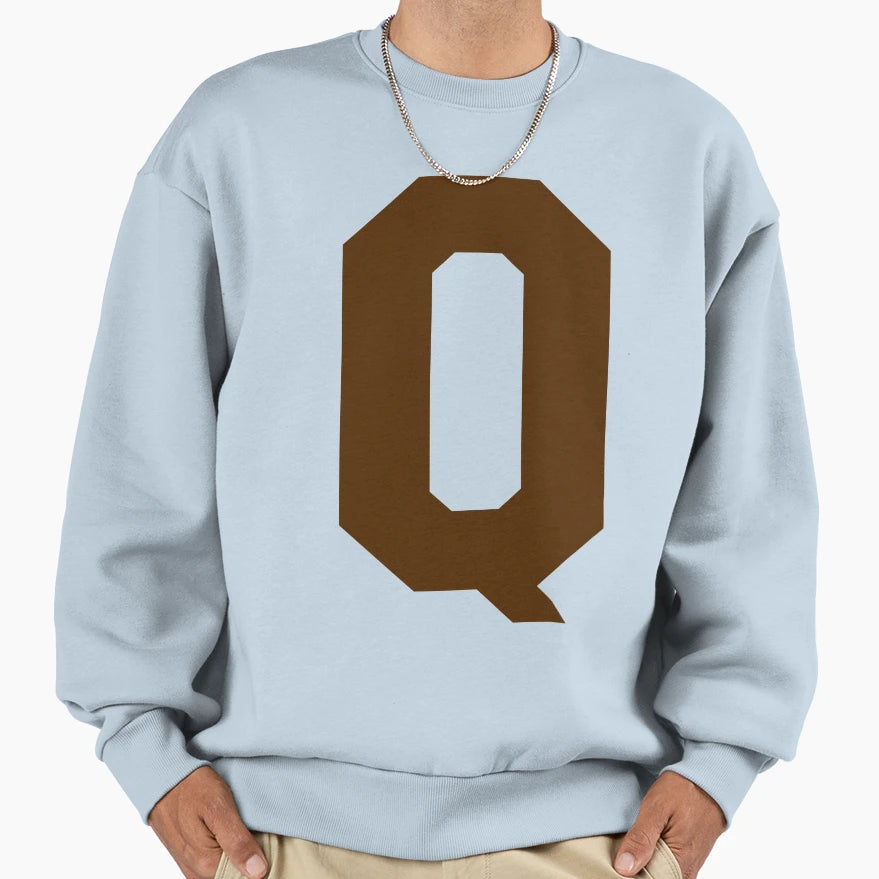 Alphabet Brown Q Sports Letter Q Sweatshirt - Casual Everyday Wear Unisex - T-Shirt, Sweatshirt, Hoodie