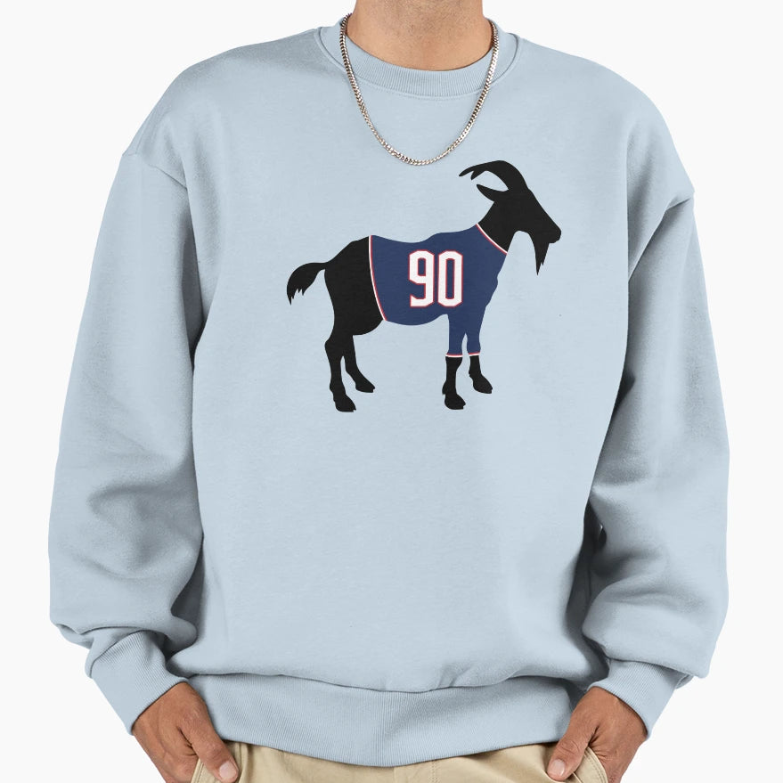 Elvis Merzlikins Goat Sweatshirt - Trendy Graphic Unisex - T-Shirt, Sweatshirt, Hoodie