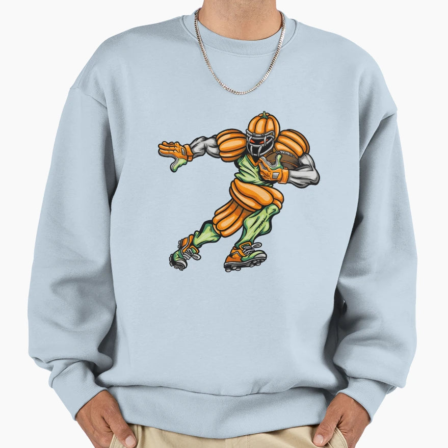 Pumpkin Football Player Pumpkins Skin Sweatshirt - Minimalist Print Unisex - T-Shirt, Sweatshirt, Hoodie