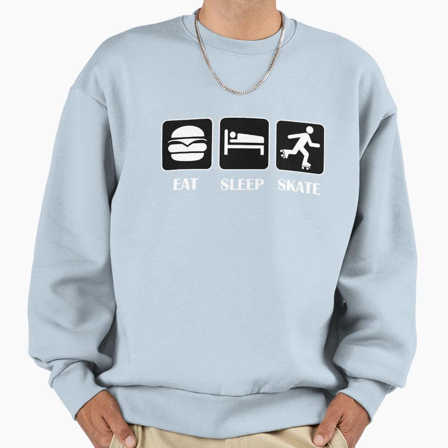 Eat Sleep Skate Roller Skating Sweatshirt - Novelty Apparel for Adults - T-Shirt, Sweatshirt, Hoodie