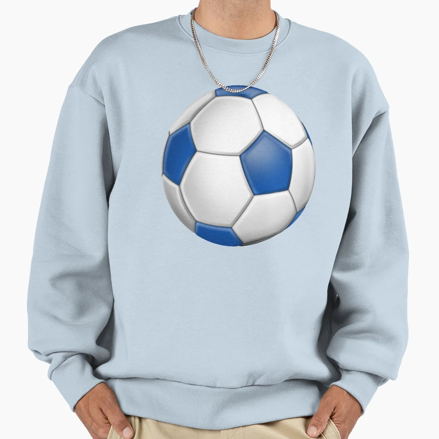 Blue Soccer Ball Theme Sweatshirt - Trendy Graphic Men Women - T-Shirt, Sweatshirt, Hoodie