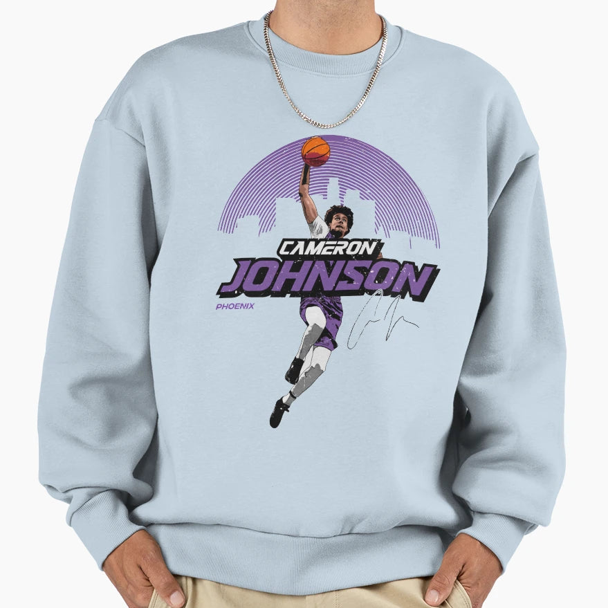 Cameron Johnson Skyline Sweatshirt - Unique Graphic Unisex - T-Shirt, Sweatshirt, Hoodie