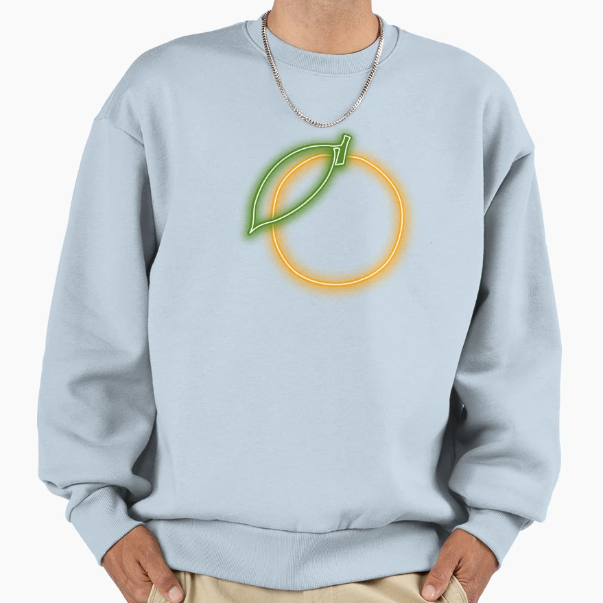Heartbeat Neon Orange Sweatshirt - Custom Art Print Men Women - T-Shirt, Sweatshirt, Hoodie