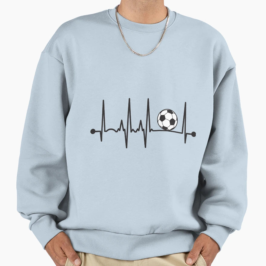 Soccer Heartbeat Sweatshirt - Streetwear Style Men Women - T-Shirt, Sweatshirt, Hoodie