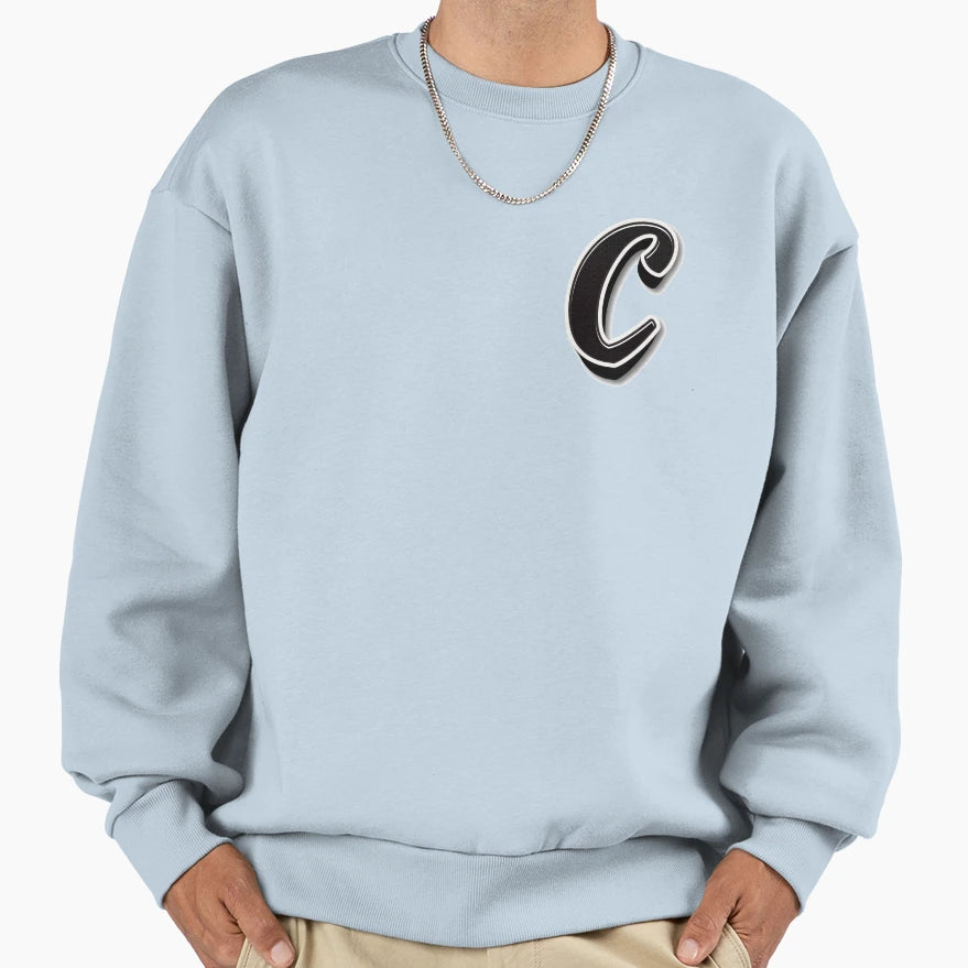 Letter C Minimalist Initial Sweatshirt - Aesthetic Graphic Men Women - T-Shirt, Sweatshirt, Hoodie