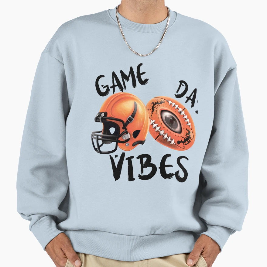 Game Football Day Vibes Sweatshirt - Aesthetic Graphic Men Women - T-Shirt, Sweatshirt, Hoodie