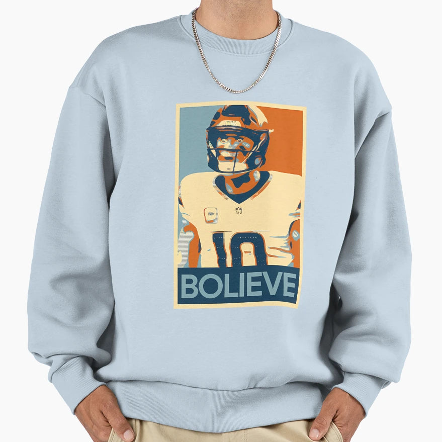 Bo Nix Bolieve Denver Broncos Nfl Sweatshirt - Custom Art Print Men Women - T-Shirt, Sweatshirt, Hoodie