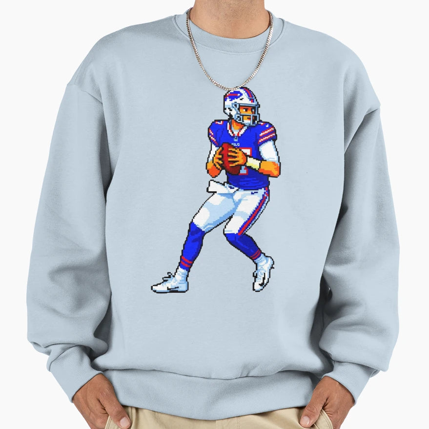 Buffalo Tecmo Number 17 Allen Sweatshirt - Custom Art Print Unisex - T-Shirt, Sweatshirt, Hoodie