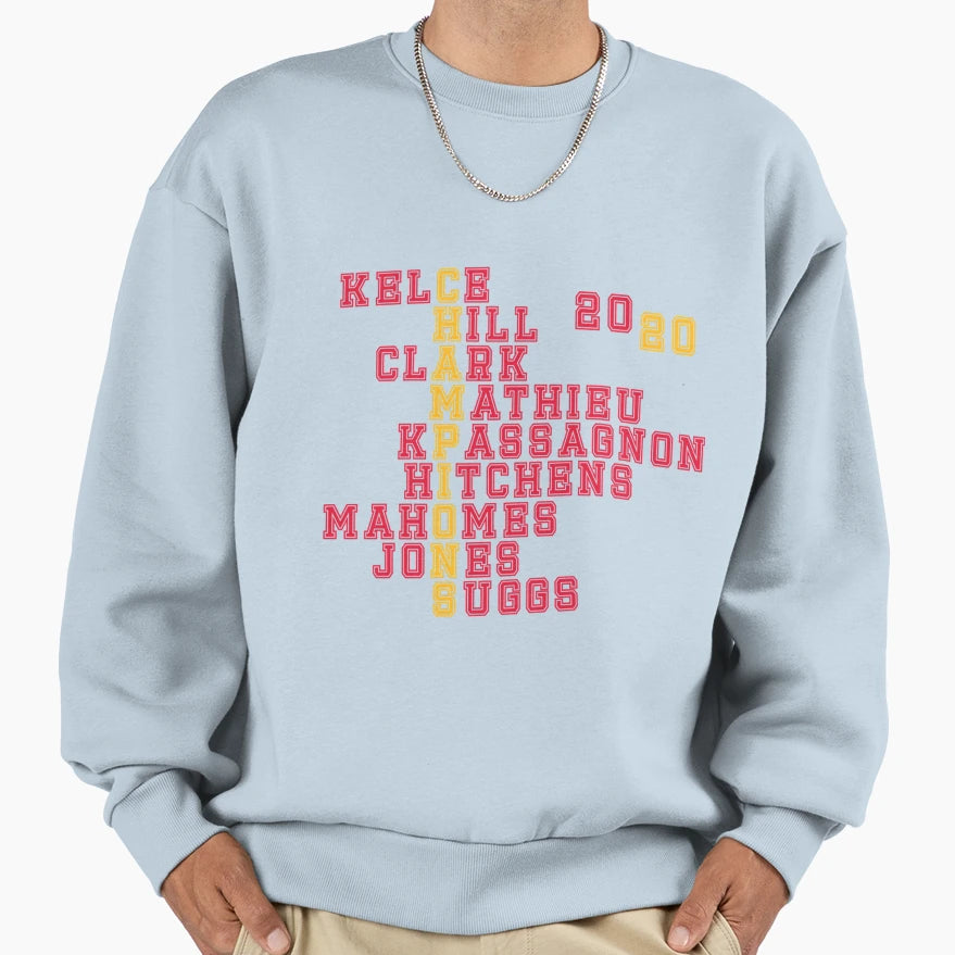 Kansas City Football 2020 Champs T-Shirt - Casual Everyday Wear Unisex - T-Shirt, Sweatshirt, Hoodie