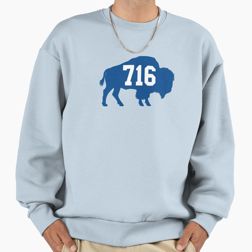 Standing Buffalo 716 Sweatshirt - Novelty Apparel for Adults - T-Shirt, Sweatshirt, Hoodie