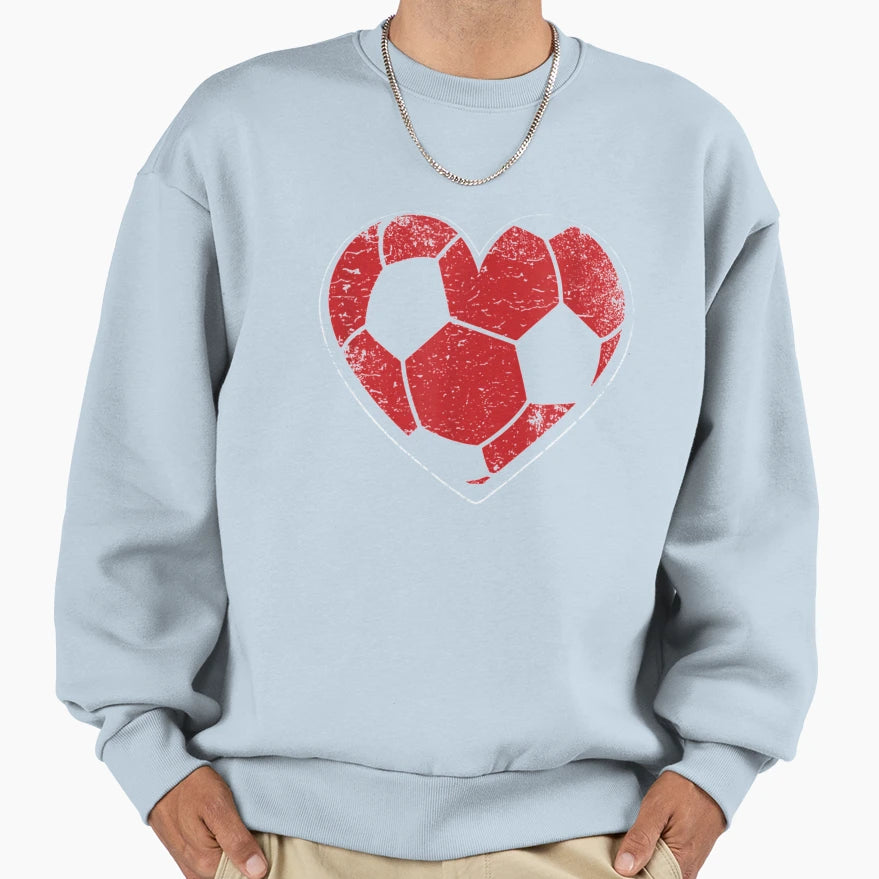 Heart Soccer Valentine Gift Soccer Lover Sweatshirt - Graphic Print Unisex - T-Shirt, Sweatshirt, Hoodie