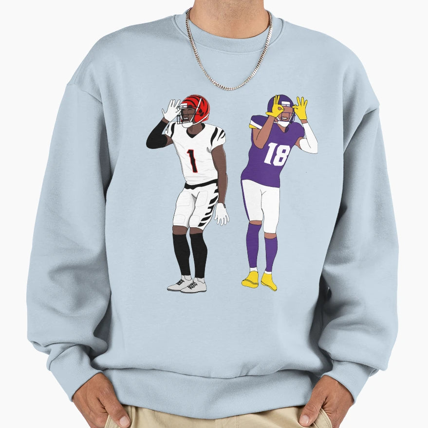 Griddy Duo Sweatshirt - Minimalist Print Unisex - T-Shirt, Sweatshirt, Hoodie
